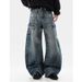 Vintage Washed Denim Jeans For Men & Women - Relaxed Fit, Straight Leg, High Waist, Comfortable Cotton Casual Pants_mkmklike.com