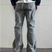 Men's Clothing Retro High Street Slim Fit Flared Gray Pants Brand Cool Street Jeans Men's Spring And Autumn New_mkmklike.com