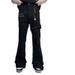 "Unisex Flared Cargo Pants With Lace-Up Detail & Ribbon Accents – Stylish Streetwear For Men & Women"_mkmklike.com