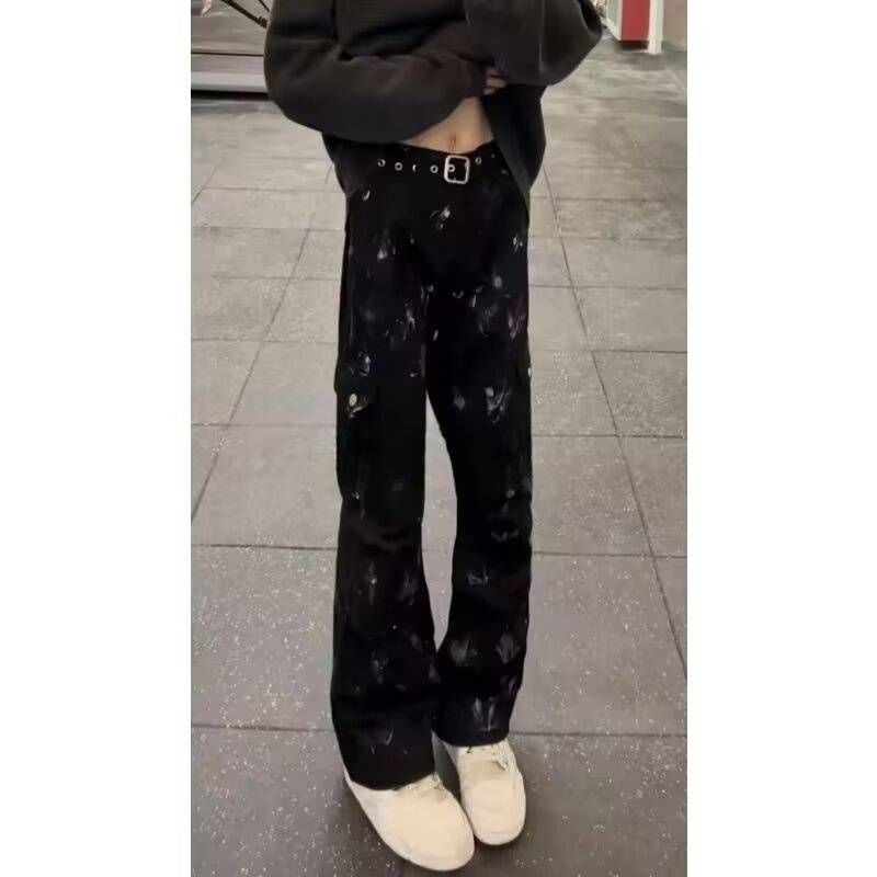 "Oversized Y2K Streetwear Cargo Pants For Men Baggy Camouflage Military Pants With Utility Pockets, Unisex High Waist Loose Fit Casual Trousers"_mkmklike.com