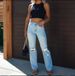 Distressed Wash High-Waisted Straight Leg Jeans For Women - Classic Light Blue Denim Pants With Comfortable Cotton Blend (XS, S, M, L, XL)_mkmklike.com