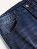 Men's Dark Wash Slim Fit Ripped Jeans - High Street Stretch Cropped Denim With Distressed Details (S-2XL)_mkmklike.com