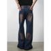 Men's Retro Distressed Washed Jeans High Street Yellow Mud Dyed Floor Length Straight Trousers Loose Fit Casual Preppy Style_mkmklike.com
