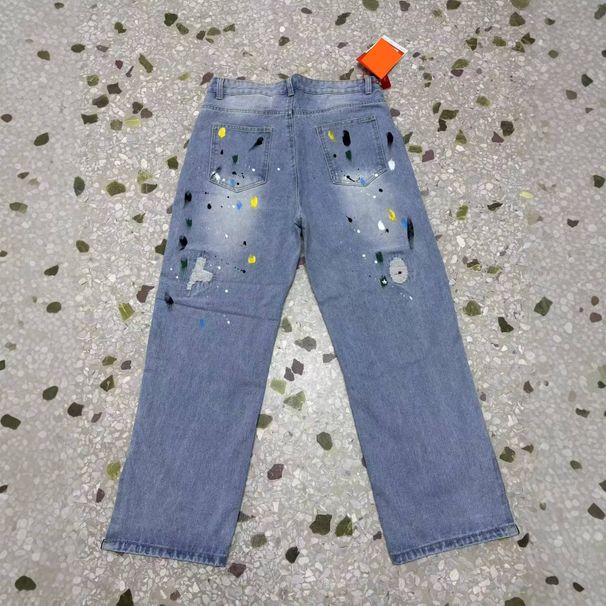 Men’s Ripped Knee Destroyed Jeans – High-Waisted Streetwear Denim Pants With Distressed Details (XL-3XL, Light/Medium Wash)_mkmklike.com