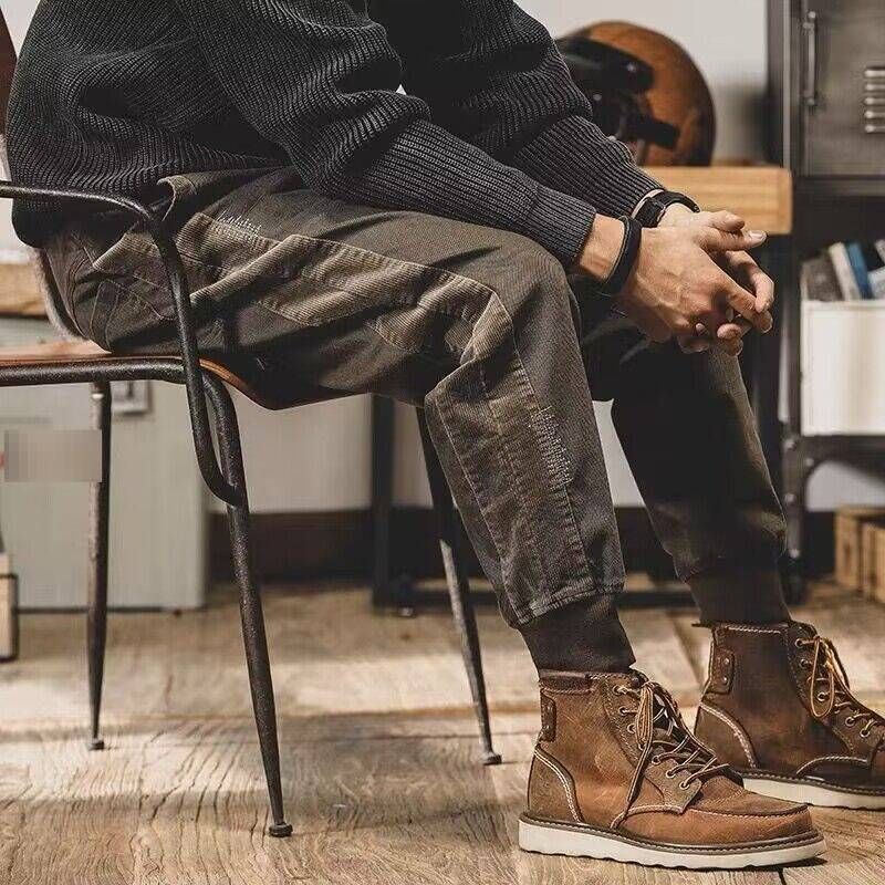 Men's Heavyweight Relaxed Fit Jeans – Classic Straight-Leg Denim Pants With Multiple Pockets, Comfortable Cotton For Casual Wear_mkmklike.com