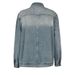 Unisex Distressed Denim Jacket – Oversized Cropped Fit With Asymmetrical Wash & Stand Collar (S-XL, Streetwear Style)_mkmklike.com