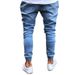 European And American Trend Jeans Men's Popular Fashion Light Blue Tight New Clothes_mkmklike.com