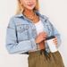 Women's Clothing Short Tops Denim Jacket Solid Color Women's Denim Tops Outerwear_mkmklike.com