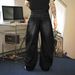 Cross Border American High Street Retro Street Fashion Black Loose Wide Leg Straight Casual Jeans_mkmklike.com
