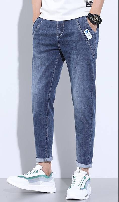 Men's Clothing Summer New Elastic Slim Fit Casual Thin Harem Pants Nine Point Pants_mkmklike.com