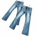 Men's Clothing Cleanfit 517 Men's Blue Denim 3.0 3D Whiskers Jeans Washed Slightly Flared Slim Fit Long Pants_mkmklike.com