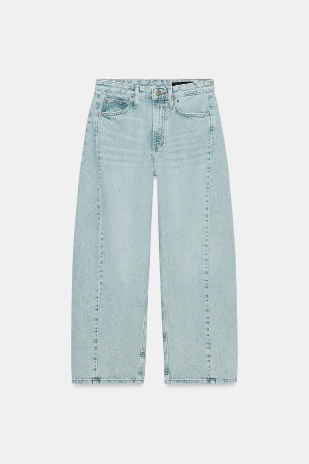 Women's Straight Leg High Waisted Patchwork Jeans Washed Denim Baggy Pants European American Style_mkmklike.com