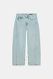 Women's Straight Leg High Waisted Patchwork Jeans Washed Denim Baggy Pants European American Style_mkmklike.com