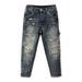 Retro Heavyweight Ripped Cargo Jeans Men's Loose Straight Leg Wide Leg Tapered Pants High Streetwear_mkmklike.com