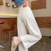 Petite High-Waisted Wide Leg Jeans Women's Loose Fit Slimming Design Cropped Straight Leg Pants White New Spring/Summer Style_mkmklike.com