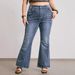 plus Size Slim Fit Beaded Embroidered Stretch Jeans for Women Sexy Hip Lifting Flared Denim_mkmklike.com