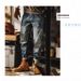 Men's Slim Fit Jeans Spring Autumn Korean Style Trendy Casual Long Pants_mkmklike.com