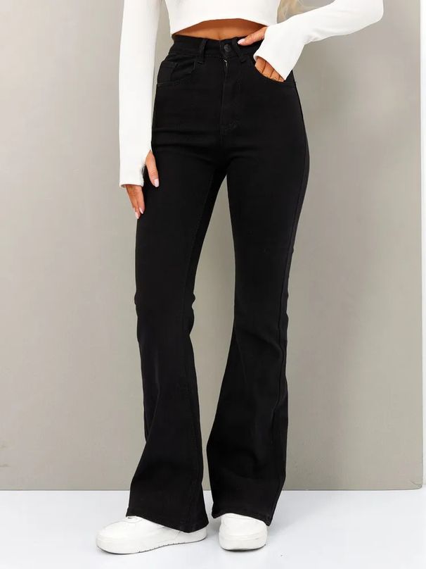 New Women's Flared Jeans | Vintage High Waist | Bootcut Stretch Denim | Retro 70s Style | Autumn Must-Have_mkmklike.com