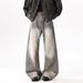 Vintage Washed High-Street Jeans – Distressed Splatter Paint Straight-Leg Denim For Men & Women (Grey Wash, S-3XL)_mkmklike.com