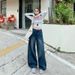 25 Fall/Winter New American Style Wide-Leg Loose Jeans For Women, Straight Casual Floor-Length Pants, Vintage Blue_mkmklike.com