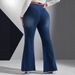 Plus Size Flared Jeans For Women - High Waist Vintage Bootcut Pants With Distressed Wash & Functional Pockets_mkmklike.com