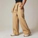 Women's High Waist Straight Leg Jeans - Casual Wide Leg Trousers With Detachable Belt In Khaki & Long_mkmklike.com