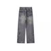 European And American Street Retro High-End Feel Distressed Flared Jeans For Men, Trendy Brand, Loose Washed Vintage_mkmklike.com