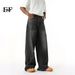 EF JEANS | 2025 Spring New American Casual Daily Black And Grey Wide Leg Mopping Washed Jeans_mkmklike.com