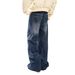 Men's Clothing High Street Retro Rhizome Print Wide Leg Jeans Washed And Distressed Loose And Versatile Straight Leg Floor Length Trousers Trend_mkmklike.com
