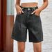Women's Clothing Spring And Summer Washed Waist Adjustable Denim Shorts_mkmklike.com