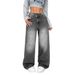 Women's High Waist Relaxed Fit Distressed Denim Jeans - Vintage Washed Straight Leg Pants For Casual Streetwear_mkmklike.com