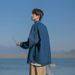 Dark Blue Denim Men Long Sleeve Spring Autumn Trendy Brand Ins Japanese Retro City Boy Workwear Shirt Jacket_mkmklike.com