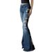 Autumn/Winter Low Waisted Women's Jeans Rose Embroidery Flared Slimming Trousers Casual Export Clothing with Pockets_mkmklike.com