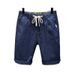 One Piece Of Cross-border Jeans Will Be Sent On Behalf Of Others. Summer Thin Elastic Waist Jeans Men's 5-point Loose Badge Denim Pants._mkmklike.com