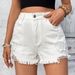 Women's Clothing Ins New Casual High Waist Raw Edge Hole Denim Shorts_mkmklike.com