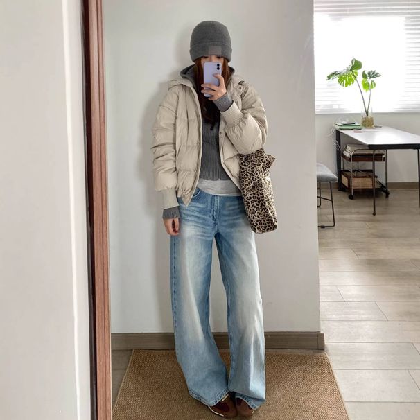 Women's Retro Washed Wide Leg Jeans Loose Fit Slimming Slightly Flared Floor Length Trousers New Autumn/Winter Style_mkmklike.com