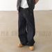 American Denim Blue Wide Curved Jeans For Men Deconstructing Straight Leg Loose Casual Long Pants Trendy Brand_mkmklike.com