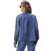 Women's Clothing Vintage Denim Shirt Jacket For Women - Lightweight Oversized Cotton Blend Casual Top With Long Sleeves & Classic Collar ( XS/S/M/L)_mkmklike.com