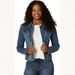 Women's Slim Fit Denim Jacket - Stretch Comfort Short Cropped Coat With Long Sleeves & Classic Collar_mkmklike.com