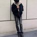 Vintage-Inspired High-Waisted Straight Denim Jeans For Men & Women - Classic Black Wash, Comfortable Fit, Multiple Sizes (S-XXXL)_mkmklike.com