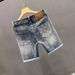 Men's Slim Fit Stretchy Denim Shorts Gray Mid-Length Casual Embroidered Versatile Summer Thin Five Point Trendy Online Popular_mkmklike.com