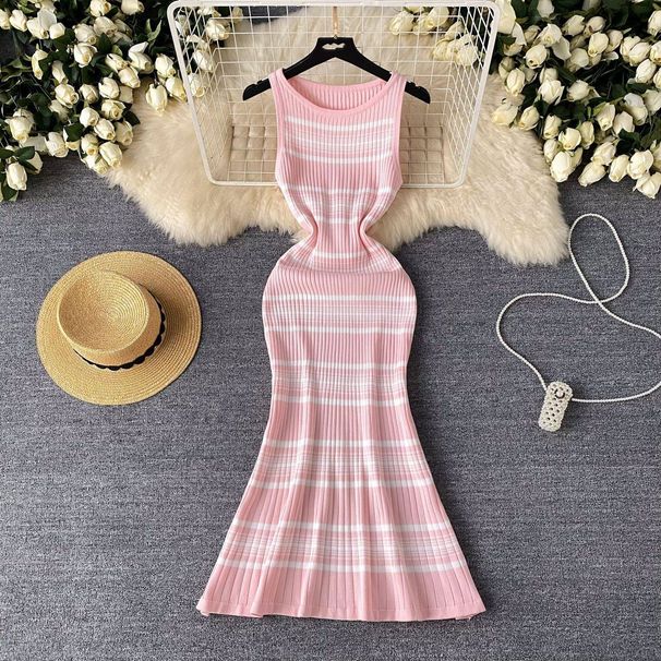 Women's Clothing high end sleeveless slim fishtail skirt knitted skirt_mkmklike.com