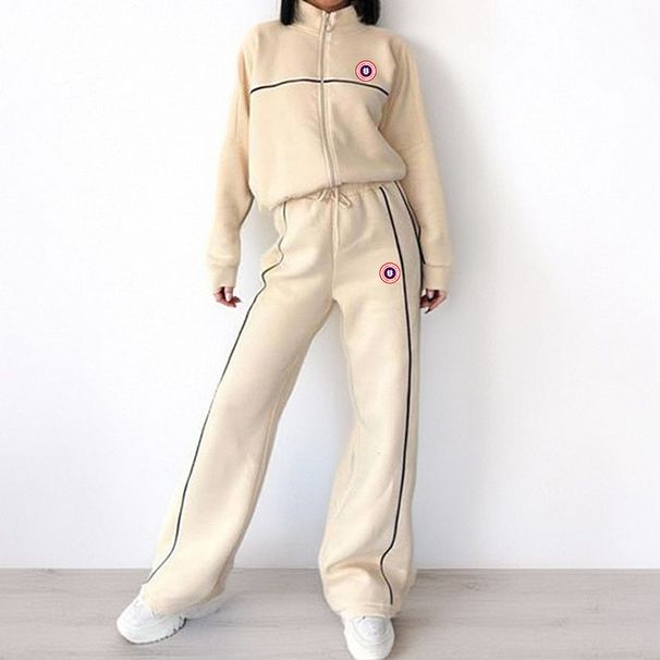 New Casual And Fashionable Street Style Sports Sweatshirt Women's Two-piece Set_mkmklike.com