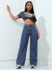 K American Wide Leg Jeans Women's New Loose And Slimming Denim Pants That Mop The Floor_mkmklike.com