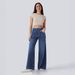 High-Waisted Wide Leg Jeans For Women - Stretch Zip-Fly Trousers With Vintage Wash, Comfortable Straight Cut Denim Pants (S-5XL)_mkmklike.com