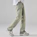 Vintage Washed Relaxed Straight Leg Trousers For Men, Retro Wide Leg Jeans With Flared Hem, High Street Casual Pants For Autumn_mkmklike.com