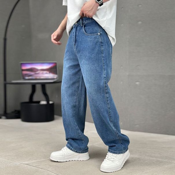 Men's Clothing Men's Style Jeans Plus Size High Street Loose Fit Straight Leg Trendy Casual Trousers Retro Versatile_mkmklike.com