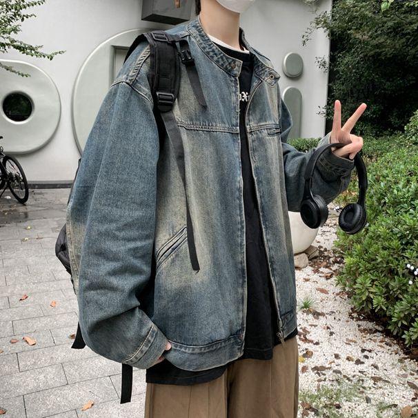 Washed Jacket For Couples, Spring And Autumn Loose Jacket, Men's Denim Top_mkmklike.com