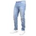 Men's Ripped Straight Leg Jeans Light Blue And Black Cotton Casual Mid Waist Zipper Fly Spring Autumn_mkmklike.com