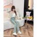 Women's Clothing Spring Light Luxury Design Hot Diamond Full Of Stars Flared Jeans Trousers_mkmklike.com